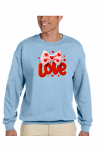 Load image into Gallery viewer, Valentine's Day Coquette Love - DTF Printed Sweatshirts (Adult Sizes) **UNISEX** YOU SELECT THE SWEATSHIRT COLOR (31 COLORS)