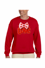 Load image into Gallery viewer, Valentine's Day Coquette Love - DTF Printed Sweatshirts (Adult Sizes) **UNISEX** YOU SELECT THE SWEATSHIRT COLOR (31 COLORS)