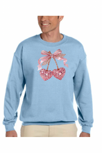 Load image into Gallery viewer, Valentine Cherry Rhinestone - DTF Printed Sweatshirts (Adult Sizes) **UNISEX** YOU SELECT THE SWEATSHIRT COLOR (31 COLORS)