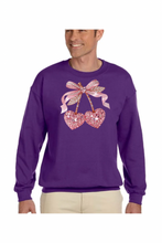 Load image into Gallery viewer, Valentine Cherry Rhinestone - DTF Printed Sweatshirts (Adult Sizes) **UNISEX** YOU SELECT THE SWEATSHIRT COLOR (31 COLORS)