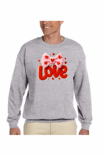 Load image into Gallery viewer, Valentine's Day Coquette Love - DTF Printed Sweatshirts (Adult Sizes) **UNISEX** YOU SELECT THE SWEATSHIRT COLOR (31 COLORS)