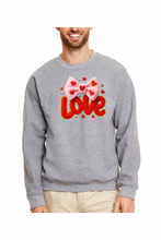 Load image into Gallery viewer, Valentine's Day Coquette Love - DTF Printed Sweatshirts (Adult Sizes) **UNISEX** YOU SELECT THE SWEATSHIRT COLOR (31 COLORS)