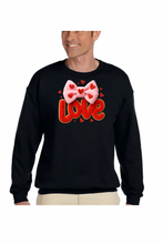 Load image into Gallery viewer, Valentine's Day Coquette Love - DTF Printed Sweatshirts (Adult Sizes) **UNISEX** YOU SELECT THE SWEATSHIRT COLOR (31 COLORS)