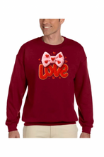 Load image into Gallery viewer, Valentine's Day Coquette Love - DTF Printed Sweatshirts (Adult Sizes) **UNISEX** YOU SELECT THE SWEATSHIRT COLOR (31 COLORS)