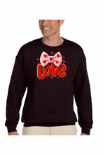 Load image into Gallery viewer, Valentine's Day Coquette Love - DTF Printed Sweatshirts (Adult Sizes) **UNISEX** YOU SELECT THE SWEATSHIRT COLOR (31 COLORS)
