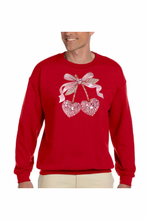 Load image into Gallery viewer, Valentine Cherry Rhinestone  - DTF Printed Sweatshirts (Adult Sizes) **UNISEX** YOU SELECT THE SWEATSHIRT COLOR (31 COLORS)
