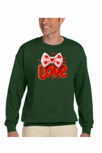 Load image into Gallery viewer, Valentine's Day Coquette Love  - DTF Printed Sweatshirts (Adult Sizes) **UNISEX** YOU SELECT THE SWEATSHIRT COLOR (31 COLORS)
