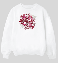 Load image into Gallery viewer, 67 Valentine  - DTF Printed Sweatshirts (Adult Sizes) **UNISEX** YOU SELECT THE SWEATSHIRT COLOR (31 COLORS)
