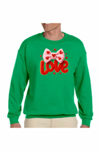 Load image into Gallery viewer, Valentine's Day Coquette Love  - DTF Printed Sweatshirts (Adult Sizes) **UNISEX** YOU SELECT THE SWEATSHIRT COLOR (31 COLORS)
