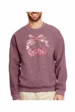 Load image into Gallery viewer, Valentine Cherry Rhinestone  - DTF Printed Sweatshirts (Adult Sizes) **UNISEX** YOU SELECT THE SWEATSHIRT COLOR (31 COLORS)
