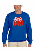 Load image into Gallery viewer, Valentine's Day Coquette Love  - DTF Printed Sweatshirts (Adult Sizes) **UNISEX** YOU SELECT THE SWEATSHIRT COLOR (31 COLORS)
