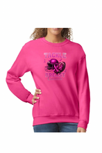 Load image into Gallery viewer, Tackle Breast Cancer  - DTF Printed Sweatshirts (Adult Sizes) **UNISEX** YOU SELECT THE SWEATSHIRT COLOR (31 COLORS)
