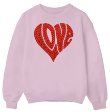 Load image into Gallery viewer, Groovy Love Knitted Yarn - DTF Printed Sweatshirts (Adult Sizes) **UNISEX** YOU SELECT THE SWEATSHIRT COLOR (31 COLORS)
