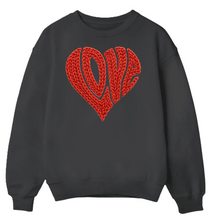 Load image into Gallery viewer, Groovy Love Knitted Yarn - DTF Printed Sweatshirts (Adult Sizes) **UNISEX** YOU SELECT THE SWEATSHIRT COLOR (31 COLORS)
