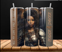 Load image into Gallery viewer, LFD -All my life I had to fight-  20 oz  Stainless Steel Skinny Tumbler with lid and straw.
