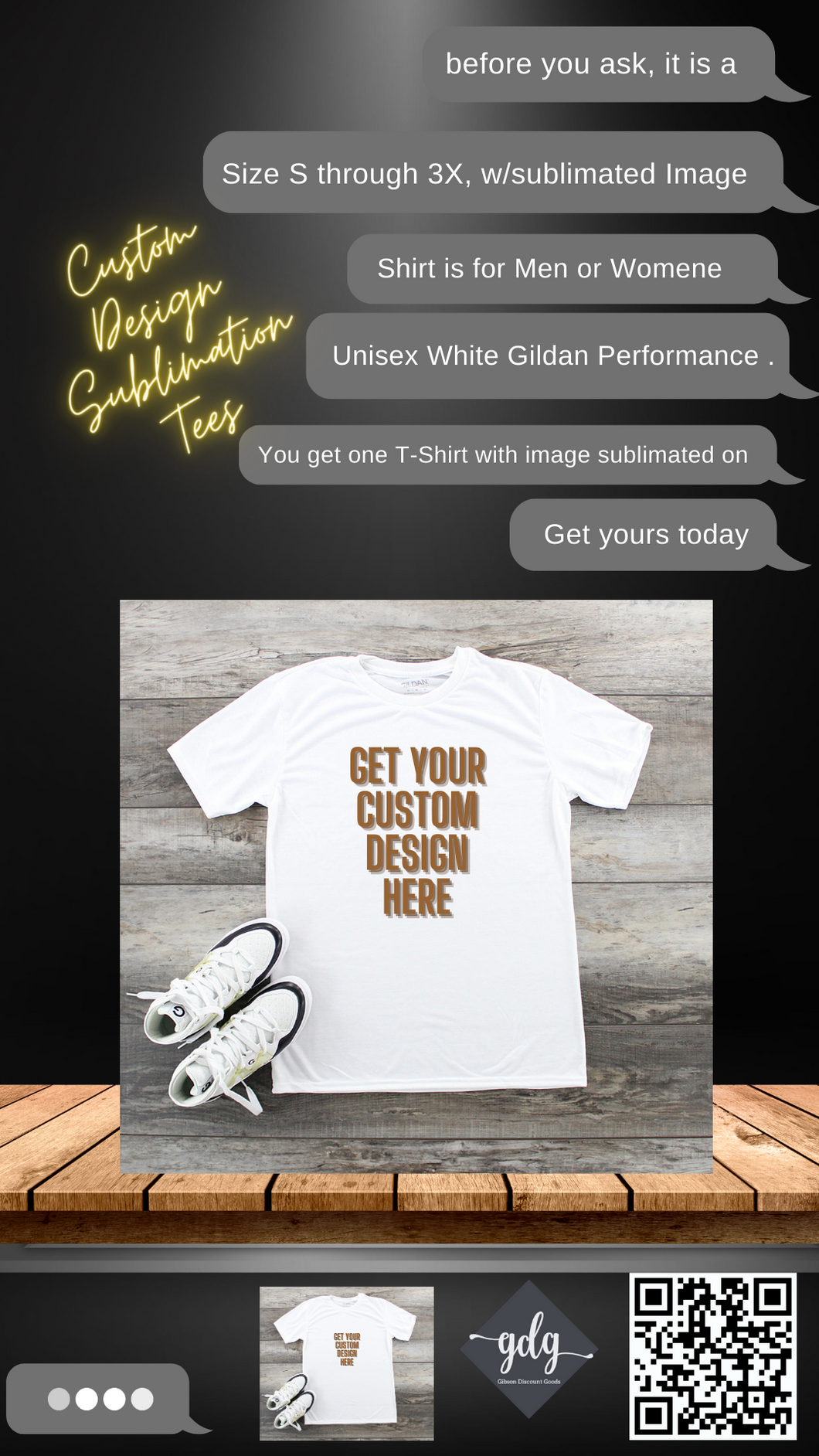 Custom Design - UNISEX TEE SHIRTS (CHOOSE YOUR SIZE)
