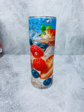 Load image into Gallery viewer, 3D Fresh Fruit -  20 oz  Stainless Steel Skinny Tumbler with lid and straw.
