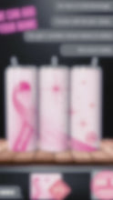 Load and play video in Gallery viewer, Brest Cancer I am a survivor -  20 oz  Stainless Steel Skinny Tumbler with lid and straw.
