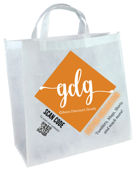 Tote Bags - with the Gibson Discount Goods Logo printed on both sides.