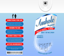 Load image into Gallery viewer, Asshole Be Gone - 20 oz  Stainless Steel Skinny Tumbler with lid and straw.
