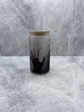 Load image into Gallery viewer, Horror Frosted 16 oz Beer Can Glass with Bamboo Lid and Straw
