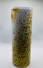 Load image into Gallery viewer, Sunflowers  - 20 oz  Stainless Steel Skinny Tumbler with lid and straw.
