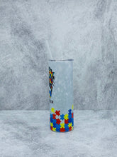 Load image into Gallery viewer, Autism Mom - 20 oz  Stainless Steel Skinny Tumbler with Lid and straw.
