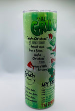 Load image into Gallery viewer, The Grinch - I Just Took a DNA Test, Turns out I&#39;m 100% that grinch 20 oz Stainless Steel Skinny Tumbler with lid and straw.

