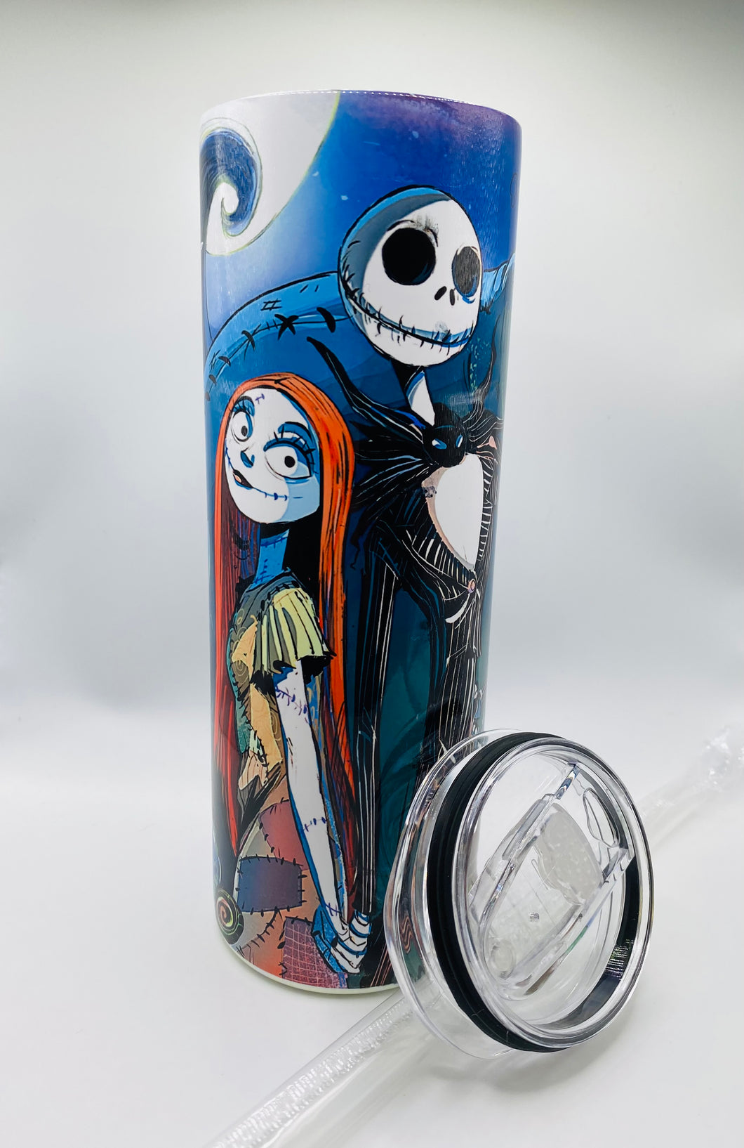 Nightmare before Christmas (Style #2) -20 oz. Skinny Stainless Steel Tumbler with lid and straw.