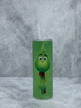 Load image into Gallery viewer, Grinch Christmas  - 20 oz Stainless Steel Skinny Tumbler with lid and straw.
