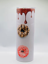 Load image into Gallery viewer, Donut Drip 20 oz skinny stainless Tumbler with lid and straw.
