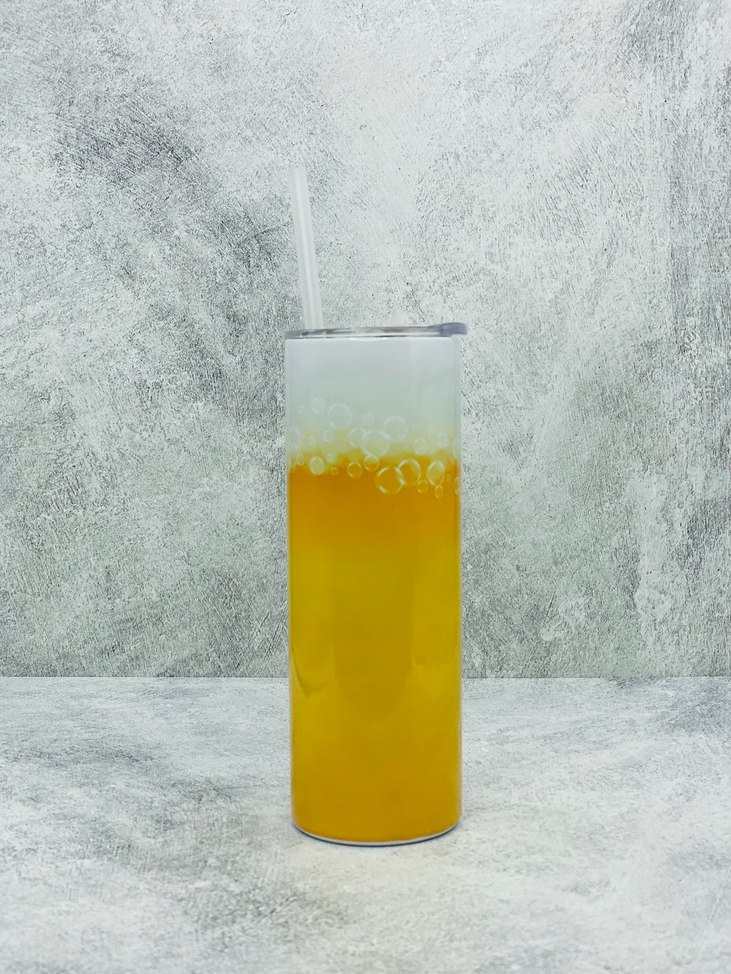 Beer - 20 oz  Stainless Steel Skinny Tumbler with Lid and straw.