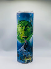 Load image into Gallery viewer, Grinch 20 oz Skinny Tumbler with straw.
