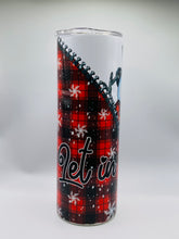 Load image into Gallery viewer, Snowman (zippered) 20 oz skinny Tumbler with straw.
