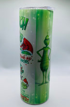 Load image into Gallery viewer, The Grinch - I Just Took a DNA Test, Turns out I&#39;m 100% that grinch 20 oz Stainless Steel Skinny Tumbler with lid and straw.
