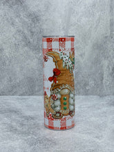 Load image into Gallery viewer, Gingerbread wishes and Cocoa Kisses  - 20 oz. Stainless Steel Skinny Tumbler with lid and straw.
