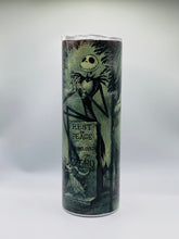 Load image into Gallery viewer, Jack Sally Nightmare Before Christmas (Style #3) - 20 oz Stainless Steel skinny tumbler with lid and straw.
