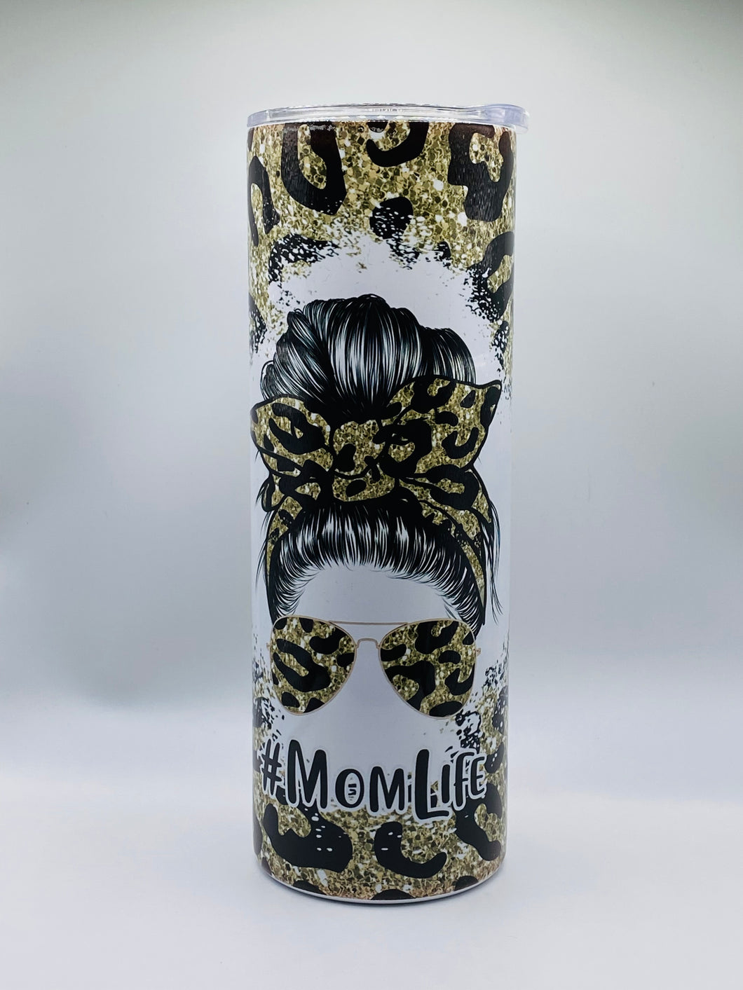 Mom Life  - 20 oz Stainless Steel Skinny Tumbler with lid and straw.
