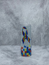 Load image into Gallery viewer, I love Someone with Autism - 20 oz  Stainless Steel Skinny Tumbler with Lid and straw.
