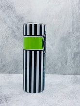 Load image into Gallery viewer, Beetle Juice (Style #1)  - 20 oz. Stainless Steel Skinny Tumbler with lid and straw.
