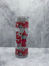 Load image into Gallery viewer, Gnome Valentine (Love Gnome)  - 20 oz. Stainless Steel Skinny Tumbler with lid and straw.
