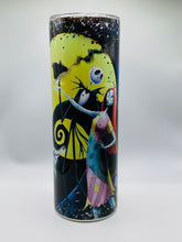 Load image into Gallery viewer, Nightmare Before Christmas 20 oz Stainless Steel skinny tumbler with lid and straw.
