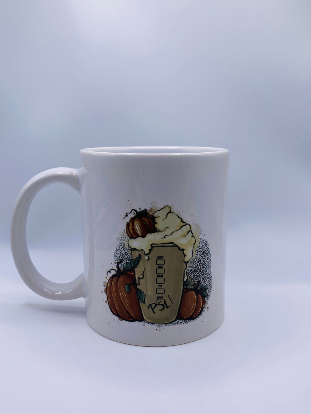 FALL COFFEE STARBUCKS WARM COZY AUTUMN, ORANGE PUMPKIN SPICE LATTECOFFEE MUG (CHOOSE FROM 11 AND 15 oz)