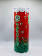 Load image into Gallery viewer, Grinchmas Blend (Red/Green) 20 oz  Stainless Steel Skinny Tumbler with lid and straw.
