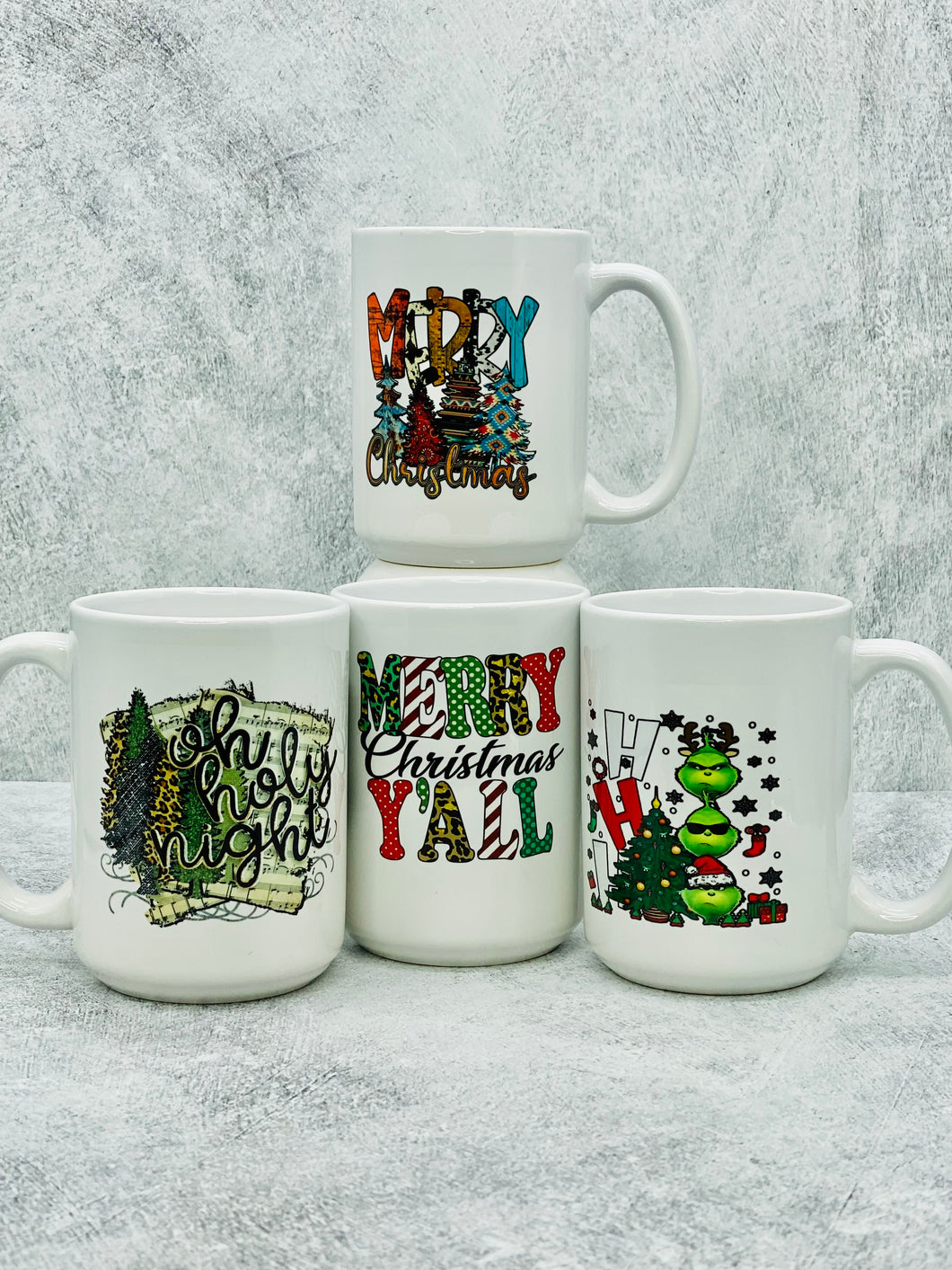 4 piece 15 oz Christmas Mug set