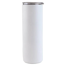 Load image into Gallery viewer, BLUE GLOW IN THE DARK 20 oz BLANK SUBLIMATION SKINNY STAINLESS STEEL TUMBLER WITH LID AND PLASTIC STRAW.
